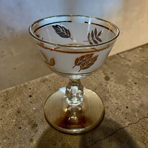 Libbey Golden Foliage sherbet/champagne glass, 1 only, vintage, frosted, vintage
